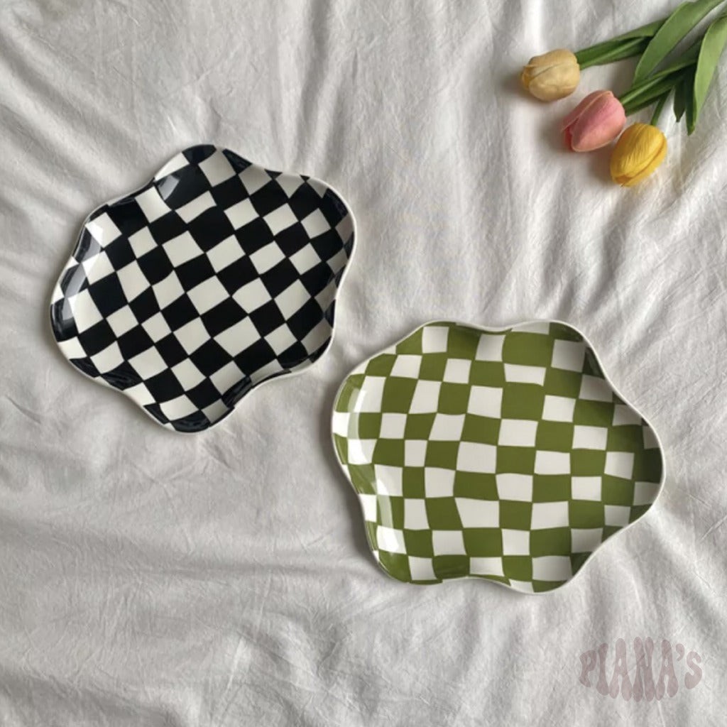Plato Cuadriculado Decorativo